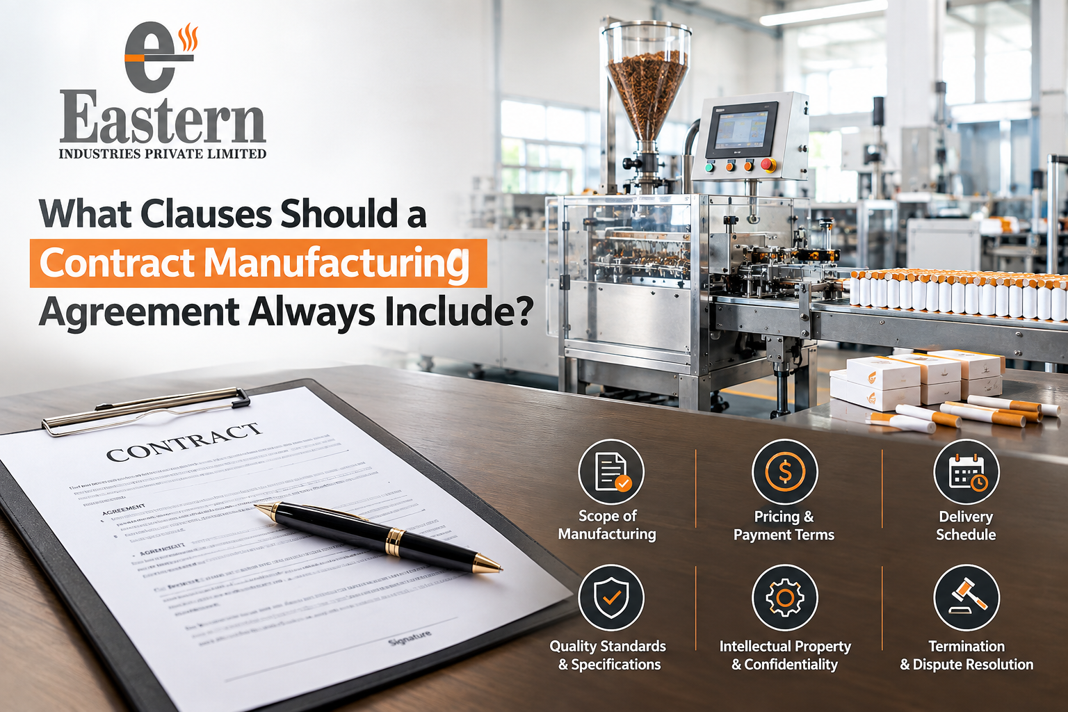 What Clauses Should a Contract Manufacturing Agreement Always Include?
